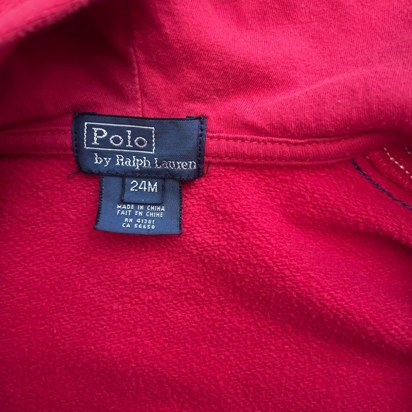 🔥 Polo Ralph Lauren Kids Red Zip-Up Hoodie – Classic & Cozy! 🔥 - Picture 3 of 7
